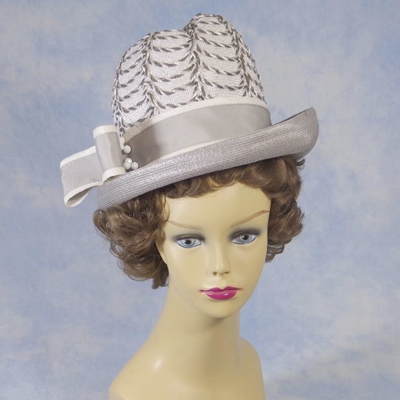 Accessories - Vintage 1970s Sculptured Asymmetrical Straw And Raffia Fedora
